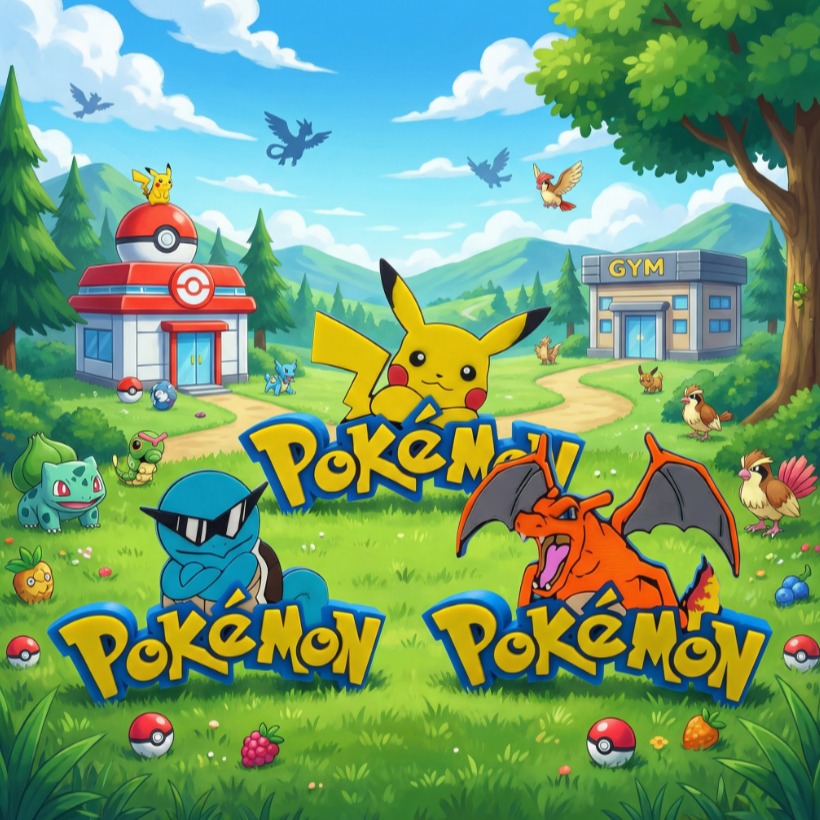 Placa de mesa logo Pokemon