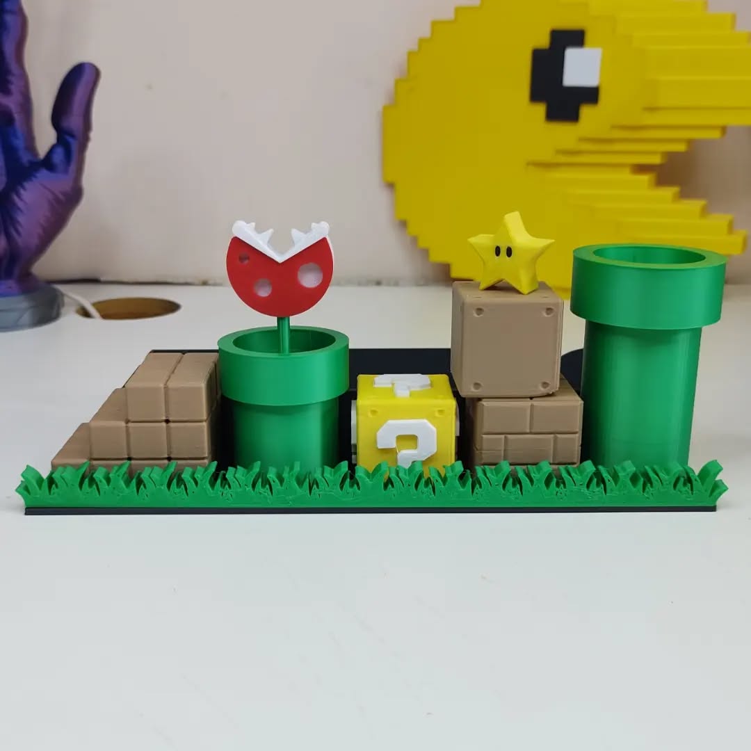 Suporte Nintendo Switch OLED tema do Mario.